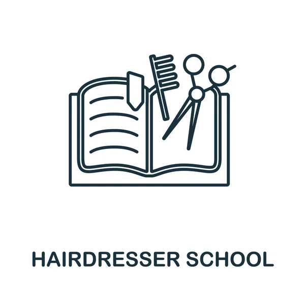 Значок школы парикмахеров. Элемент линии из коллекции парикмахеров. Значок Linear Hairdresser Школа для веб-дизайна, инфографики и многое другое. — стоковый вектор