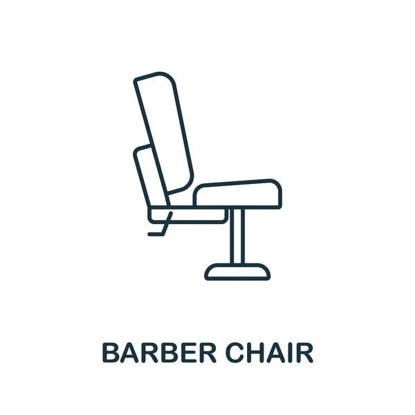 Ikona krzesła fryzjerskiego. Element linii z kolekcji fryzjerskiej. Liniowy znak ikony krzesła fryzjerskiego do projektowania stron internetowych, infografik i innych. — Wektor stockowy