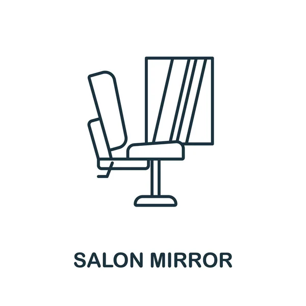 サロンミラーのアイコン。美容師コレクションからライン要素。Webデザイン、インフォグラフィックなどのための線形サロンミラーアイコンのサイン. — ストックベクタ