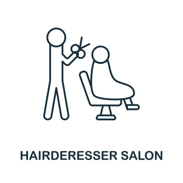 Ikona kadeřnictví. Čárový prvek z kolekce kadeřnic. Lineární Hairderesser Salon ikona znamení pro web design, infografiku a další. — Stockový vektor