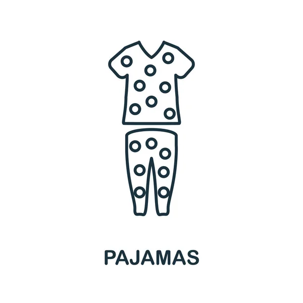 Icône pyjama. Élément de ligne de la collection de repos à domicile. Pyjama linéaire icône signe pour la conception web, infographies et plus. — Image vectorielle