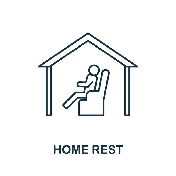 Otthon pihenés ikon. Vonalelem az otthoni pihenőből. Linear Home Pihenés ikon jele web design, infografika és így tovább. — Stock Vector