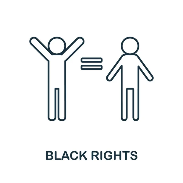Ikone der Schwarzen Rechte. Zeilenelement aus der Sammlung von Menschenrechten. Linear Black Rights Icon Sign für Webdesign, Infografiken und mehr. — Stockvektor