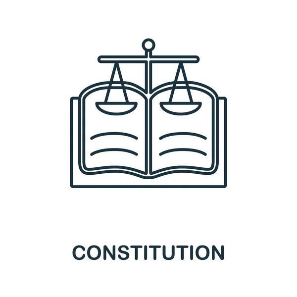 헌법의 아이콘. 인권 수집의 라인 요소. 웹 디자인, 인포 그래픽등을 위한 포괄적 인 헌법 아이콘 표시. — 스톡 벡터