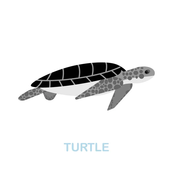 Icona piatto tartaruga. Segno di elementi colorati della collezione di animali selvatici. Icona a tartaruga piatta per web design, infografica e altro ancora. — Vettoriale Stock