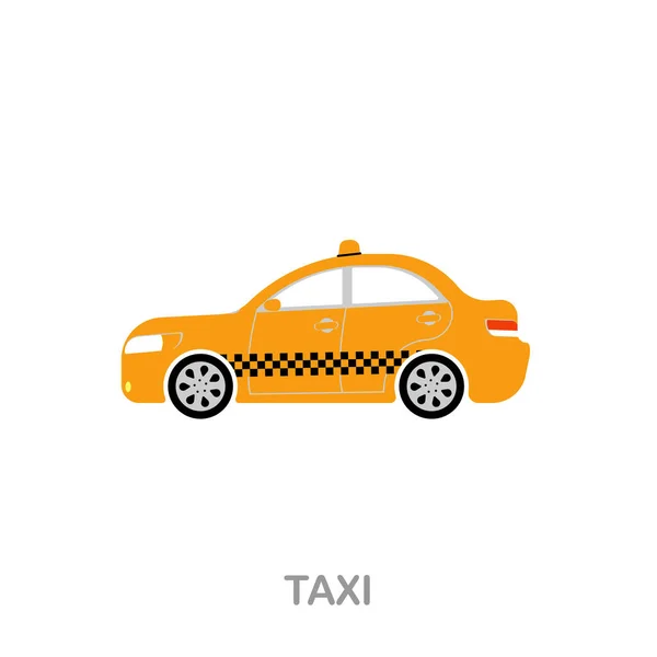 택시 플랫 아이콘. 교통 수집에 사용 된 컬러 사인이야. 웹 디자인, 인포 그래픽등을 위한 플랫 택시 아이콘 표시. — 스톡 벡터