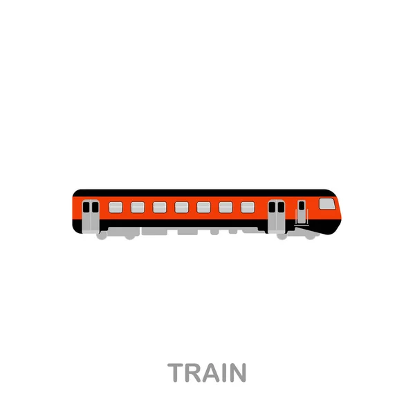 Zug flach Symbol. Farbiges Elementschild aus der Transport-Sammlung. Flat Train Symbolschild für Webdesign, Infografiken und mehr. — Stockvektor