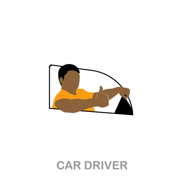 Bilförarens platta ikon. Färgade element tecken från transport samling. Platt bil Driver ikon tecken för webbdesign, infographics och mer. — Stock vektor