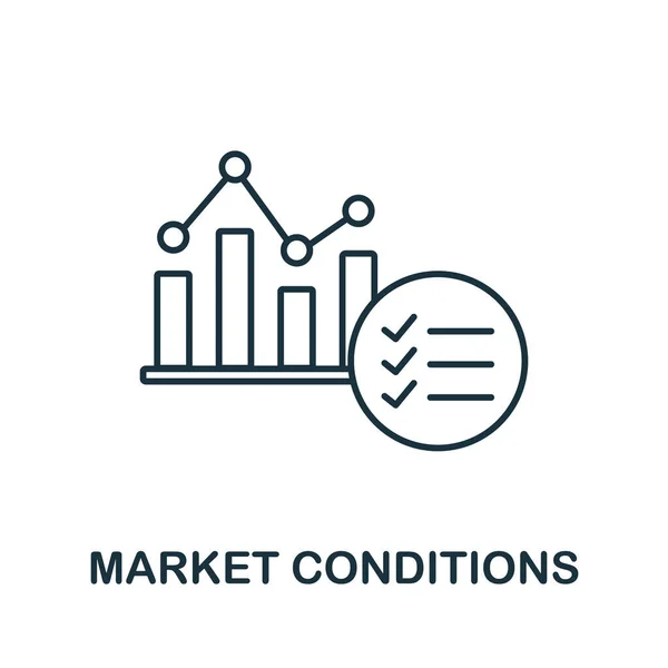 Market Cnditionsn icon. Line element from market economy collection. Linear Market Cnditionsn icon sign for web design, infographics and more. — Stock Vector