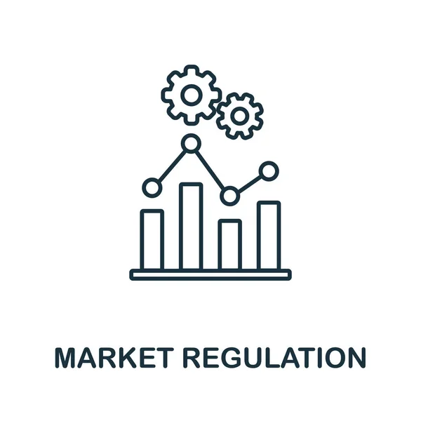 Icono de regulación del mercado. Elemento de línea de la colección de economía de mercado. Signo de icono de regulación del mercado lineal para diseño web, infografías y más. — Vector de stock