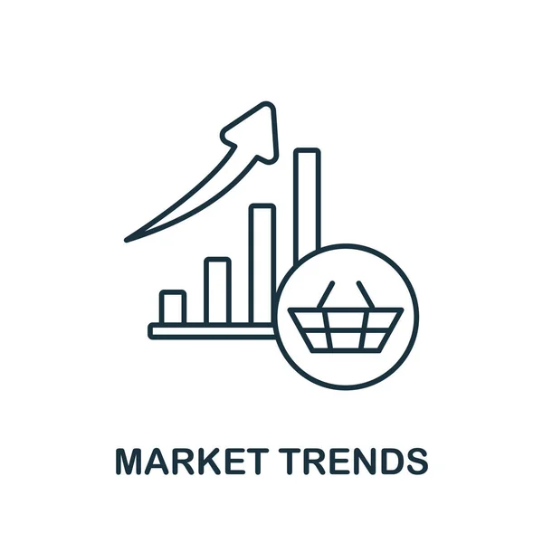 Иконка Market Trends. Элемент линии из коллекции рыночной экономики. Значок линейных рыночных тенденций для веб-дизайна, инфографики и многое другое. — стоковый вектор