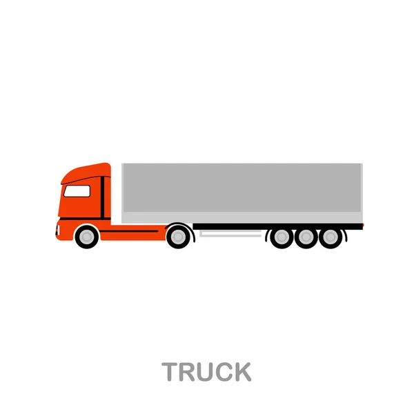 Camión icono plano. Signo de elemento de color de la colección de transporte. Señal de icono de camión plano para diseño web, infografías y más. Gráficos vectoriales