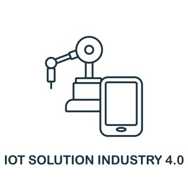 Sektör 4.0 simgesi. iot çözüm koleksiyonundan satır ögesi. Web tasarımı, bilgi grafikleri ve daha fazlası için doğrusal Sektör 4. 0 simgesi.