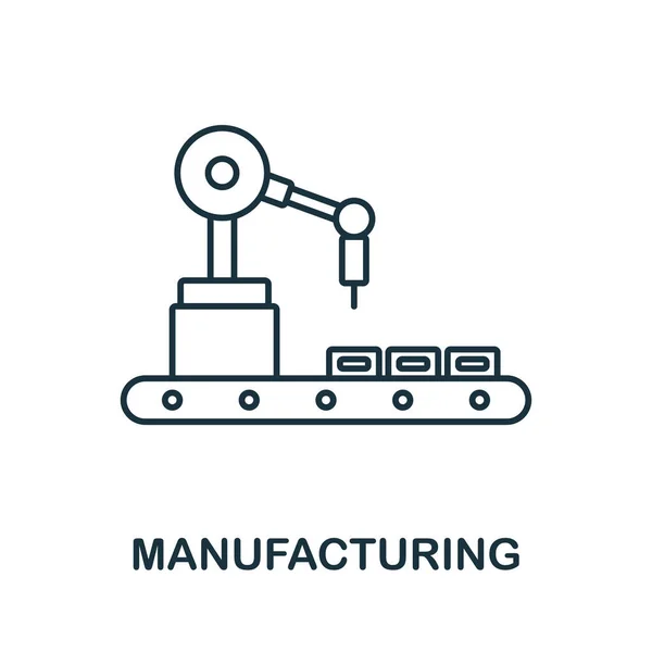 Manufacturing icon. Line element from industry 4.0 collection. Linear Manufacturing icon sign for web design, infographics and more. — Stock Vector