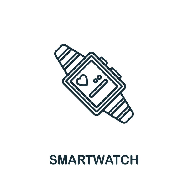 Icône Smartwatch. Élément de ligne de la collection de technologie Internet. Signe d'icône linéaire Smartwatch pour la conception Web, infographies et plus encore. — Image vectorielle