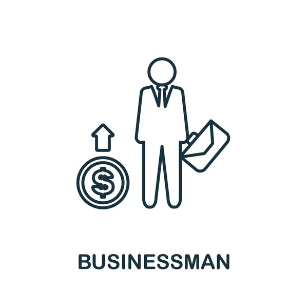 Zakenman icoon. Lijnelement uit de grote stadscollectie. Lineair pictogram voor zakenman voor webdesign, infographics en meer. — Stockvector