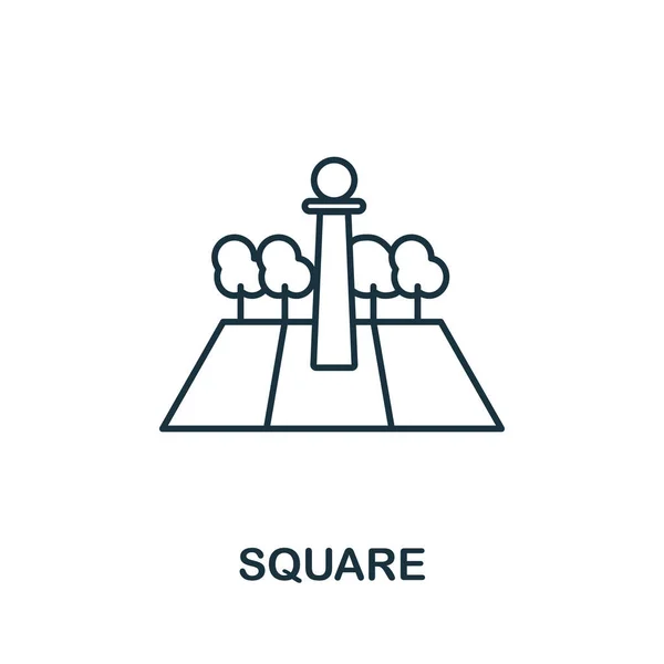 Значок квадрата. Элемент линии из коллекции городской жизни. Знак Linear Square для веб-дизайна, инфографики и многое другое. — стоковый вектор