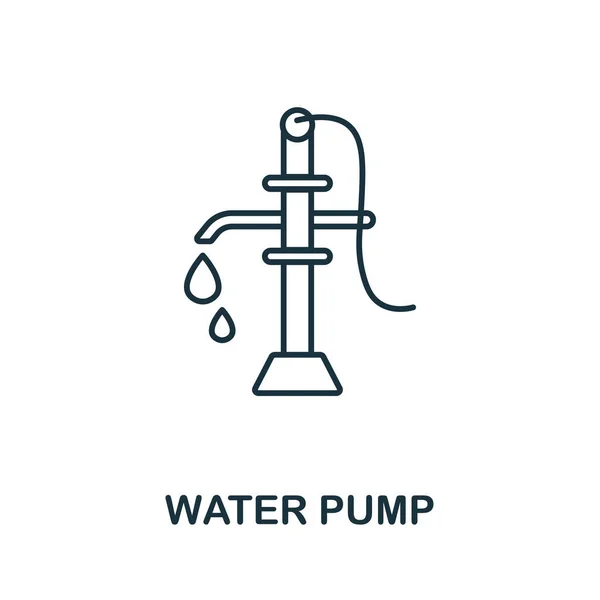 Значок водяного насоса. Линейный элемент из коллекции машин. Знак "Linear Water Pump" для веб-дизайна, инфографики и многое другое. — стоковый вектор