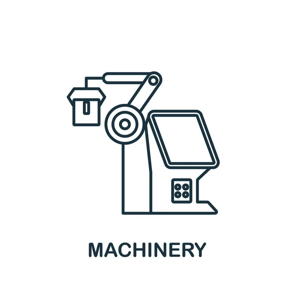 Machinery icon. Line element from collection. Linear Machinery icon sign for web design, infographics and more. — Stock Vector