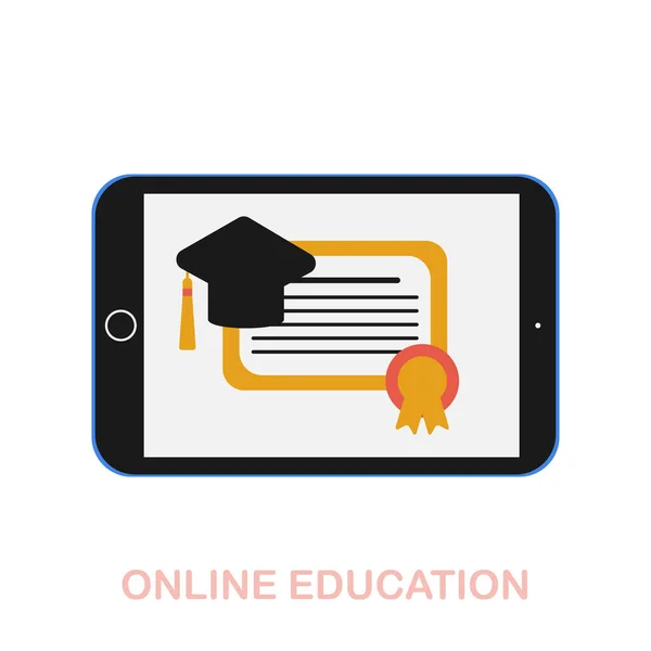 Онлайн-освіта плоский значок. Кольоровий знак елемента з колекції онлайн-освіти. Плоский значок онлайн-освіти для веб-дизайну, інфографіки тощо . — стоковий вектор