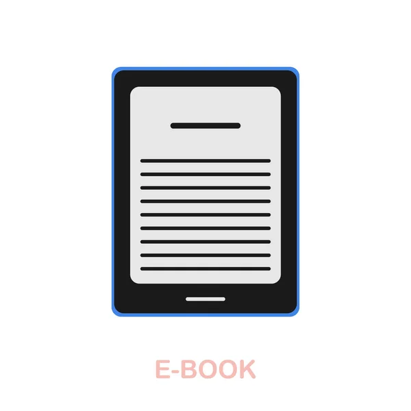 電子ブックのフラットアイコン。オンライン教育コレクションから色の要素記号。ウェブデザイン、インフォグラフィックなどのためのフラット電子ブックアイコンのサイン. — ストックベクタ