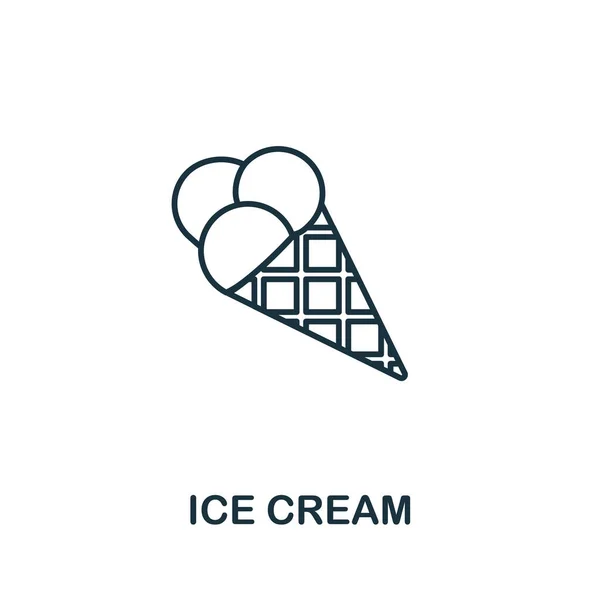 Eisdiele. Linienelement aus der Sammlung von Parteisymbolen. Linear Ice Cream Icon Sign für Webdesign, Infografiken und mehr. — Stockvektor