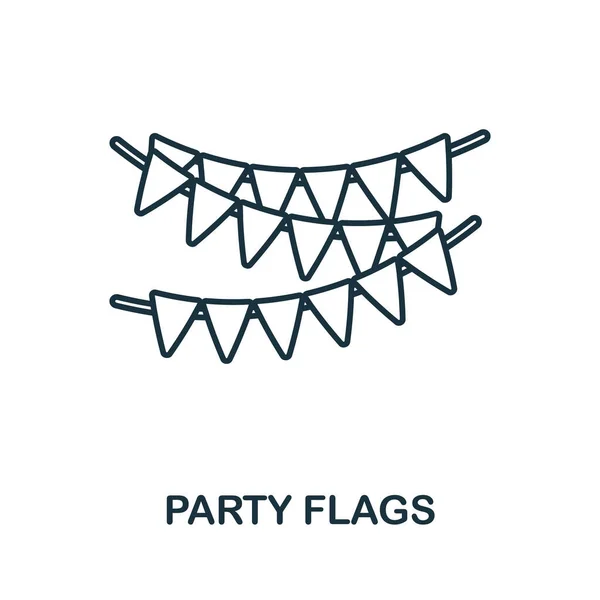 Parteifahnen-Ikone. Linienelement aus der Sammlung von Parteisymbolen. Lineare Parteiflaggen-Symbole für Webdesign, Infografiken und mehr. — Stockvektor