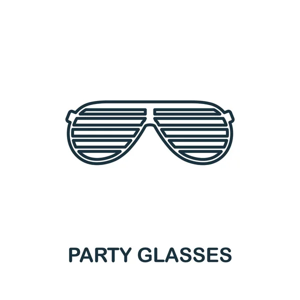 Pictograma Ochelari de petrecere. Element de linie din colecția de pictograme partid. Linear Party Glasses icon semn pentru web design, infografică și multe altele. — Vector de stoc