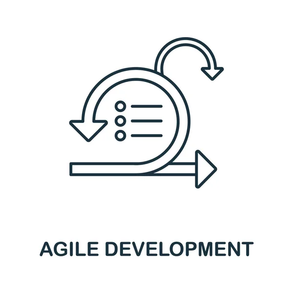 Agile icona di sviluppo. Elemento di linea della collezione di gestione della produzione. Icona Linear Agile Development per web design, infografica e altro ancora. — Vettoriale Stock