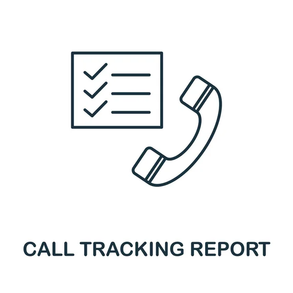 추적 보고서 아이콘을 호출 합니다. 생산 관리 수집의 라인 요소. Linear Call Tracking Report icon sign for web design, infographics and more. — 스톡 벡터
