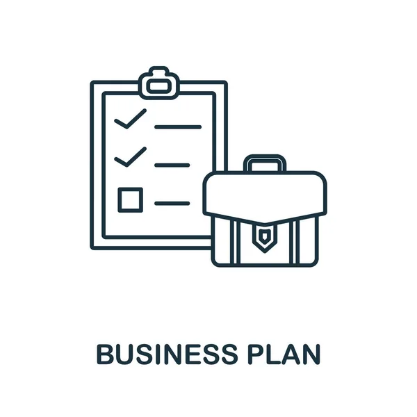 Icoon van het businessplan. Lijnelement uit productiemanagementcollectie. Lineair pictogram van het businessplan voor webdesign, infographics en meer. — Stockvector