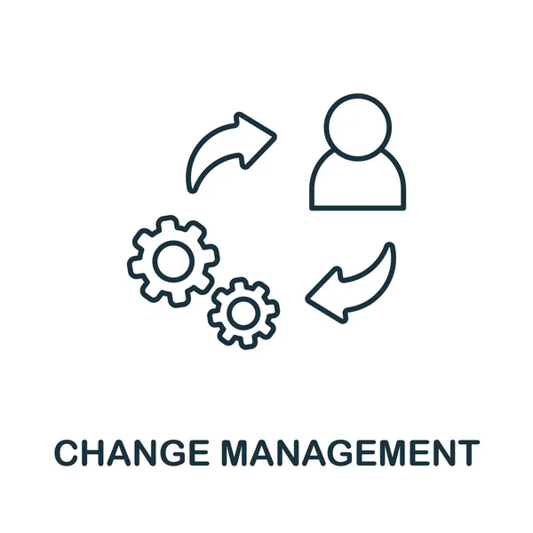 Change Management Ikone. Linienelement aus der Produktionsmanagement-Kollektion. Symbolzeichen für lineares Change Management für Webdesign, Infografiken und mehr. — Stockvektor