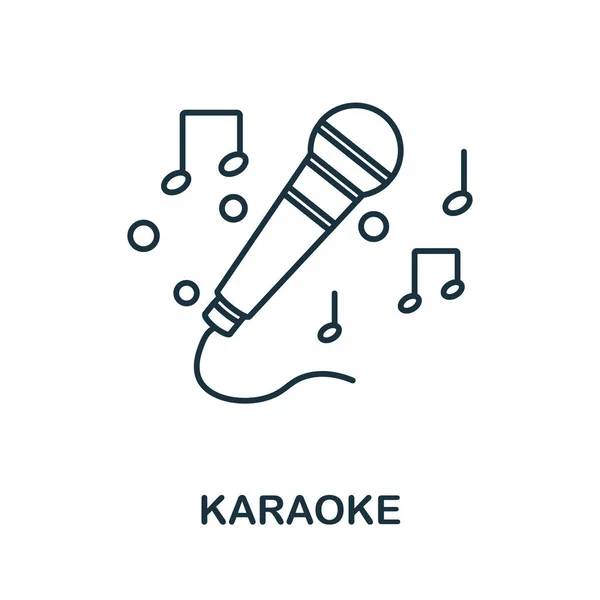 Icono de karaoke. Elemento de línea de la colección de iconos. Signo de icono de Karaoke lineal para diseño web, infografías y más. Vectores de stock libres de derechos