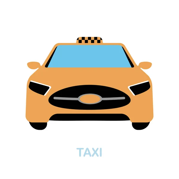 Icona piatta del taxi. Elemento colorato segno dalla collezione aeroporto. Icona Flat Taxi per web design, infografica e altro ancora. — Vettoriale Stock