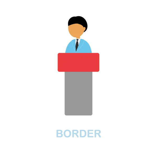 Gränsikon. Färgade element tecken från flygplatsen samling. Flat Border ikon tecken för webbdesign, infografik och mer. — Stock vektor