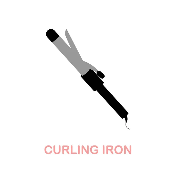 Saç maşası düz simge. Güzellik salonu koleksiyonundan renkli bir işaret. Web tasarımı, bilgi grafikleri ve daha fazlası için Düz Curling Demir simgesi simgesi. — Stok Vektör