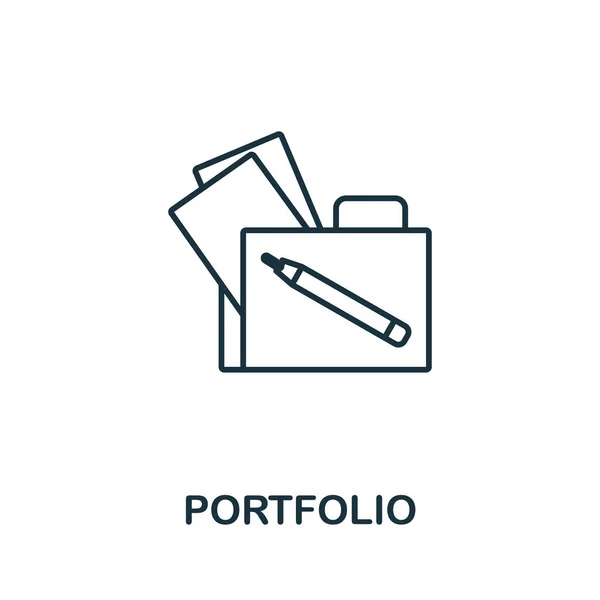 Portfolio-Symbol. Linienelement aus der Projektentwicklungssammlung. Lineare Portfolio-Symbole für Webdesign, Infografiken und mehr. — Stockvektor