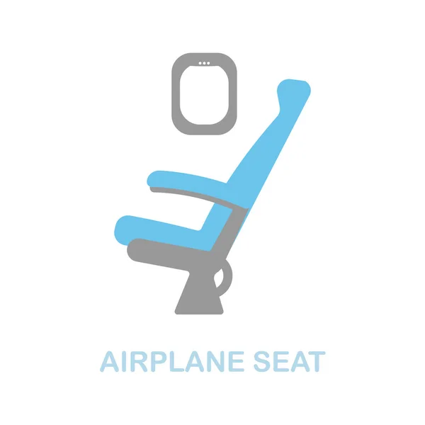 에어 플레인 스냅 플랫 아이콘. 공항 컬렉션의 컬러 사인이야. ( 영어 ) Flat Airplane Seat icon sign for web design, infographics and more. — 스톡 벡터