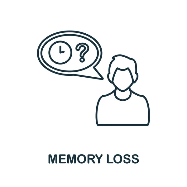 Minnesförlust ikonen. Linjeelement från psykoterapeutisk samling. Linjär minnesförlust ikon tecken för webbdesign, infographics och mer. — Stock vektor