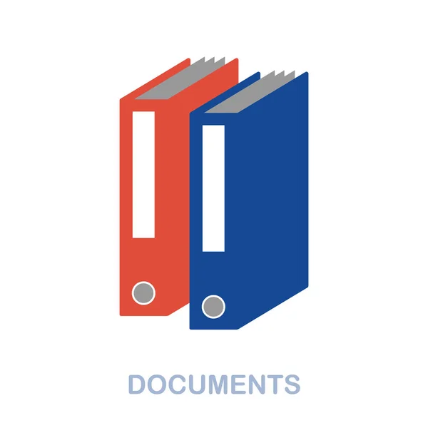 Documents icône plate. Signe d'élément coloré de la collection d'outils de bureau. Flat Documents icône signe pour la conception web, infographies et plus. — Image vectorielle