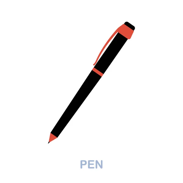 Stift flach Symbol. Farbiges Elementschild aus der Sammlung von Bürogeräten. Flat Pen Icon Sign für Webdesign, Infografiken und mehr. — Stockvektor