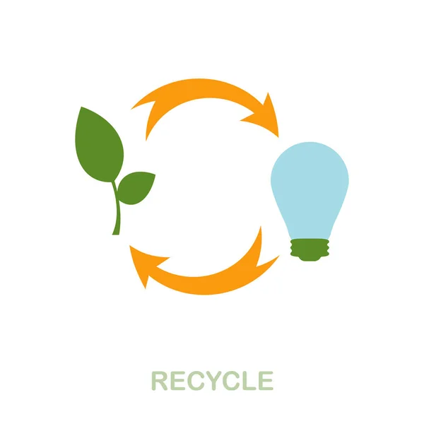 Recycling flache Symbol. Farbiges Elementschild aus der Sammlung sauberer Energie. Flaches Recycle-Symbol für Webdesign, Infografiken und mehr. — Stockvektor