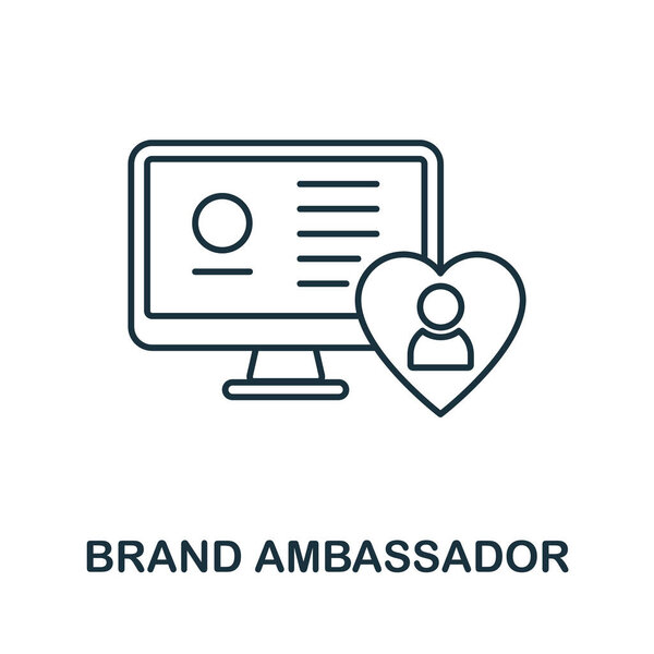 Brand Ambassador icon. Line element from social media marketing collection. Linear Brand Ambassador icon sign for web design, infographics and more.