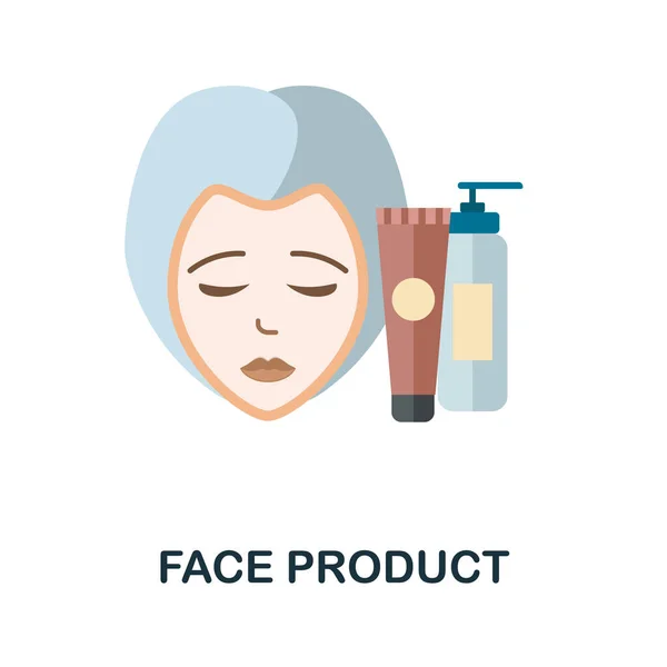 Face Product flat icon. Вывеска с цветными элементами из коллекции салонов красоты. Знак с изображением плоского лица для веб-дизайна, инфографики и многое другое. — стоковый вектор