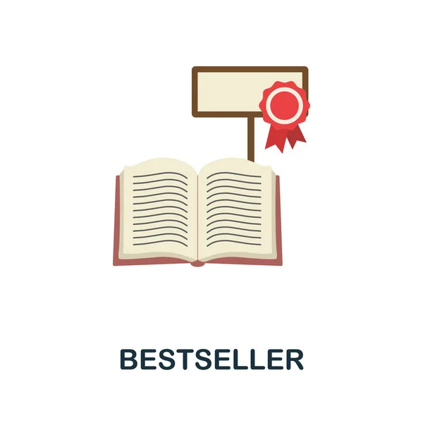 Legnépszerűbb lapos ikon. Színes elem jel könyvgyűjteményből. Flat Bestseller ikon jel web design, infografika és így tovább. — Stock Vector