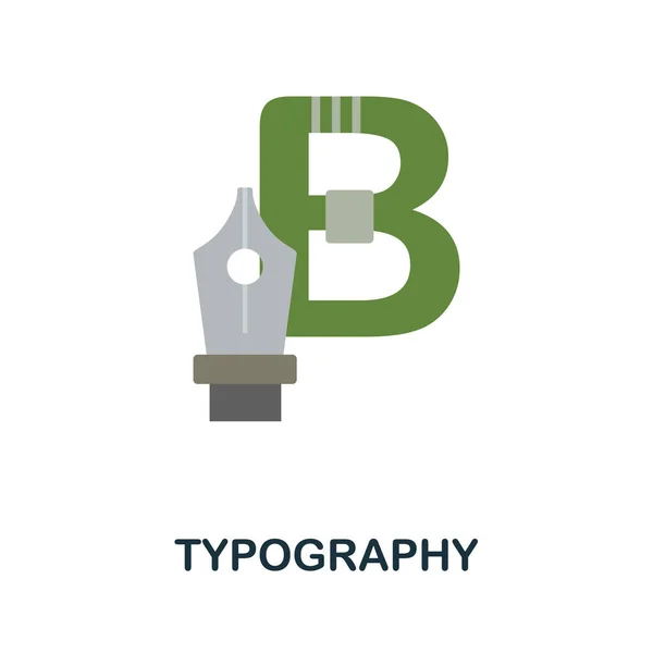 Typografie flache Ikone. Farbiges Elementschild aus der Büchersammlung. Flache Typografie-Symbole für Webdesign, Infografik und mehr. — Stockvektor