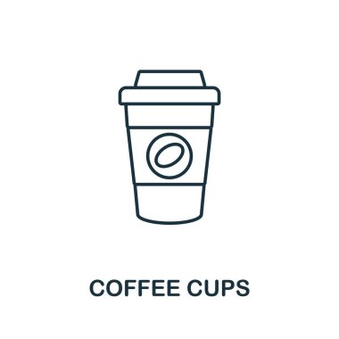 Kahve fincanı ikonu. Paket koleksiyonundan satır elemanı. Web tasarımı, bilgi grafikleri ve daha fazlası için doğrusal Kahve Bardakları simgesi simgesi.