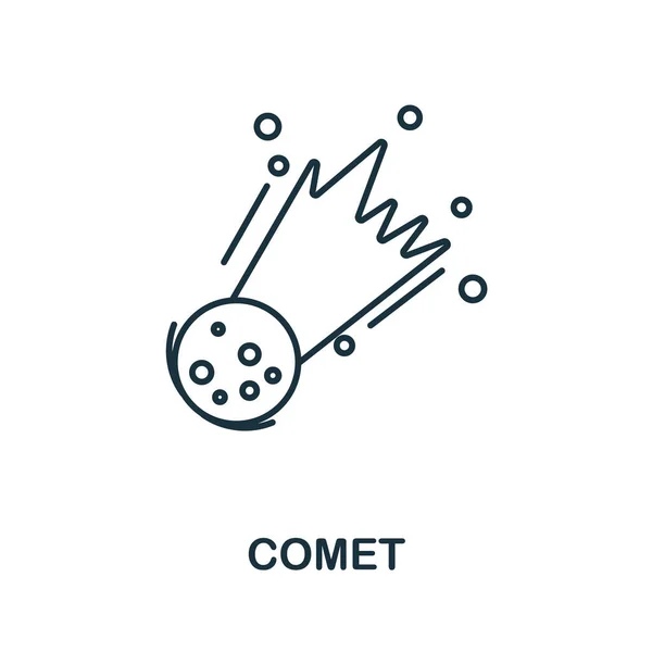 彗星のアイコン。宇宙コレクションからのライン要素。Webデザイン、インフォグラフィックなどの線形彗星アイコンのサイン. — ストックベクタ