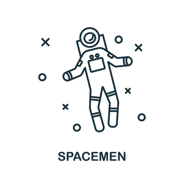 Spacemen icon. Line element from space collection. Linear Spacemen icon sign for web design, infographics and more. — Stock Vector