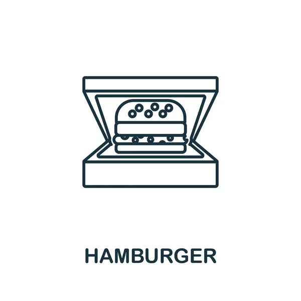 Ícone de hambúrguer. Elemento de linha da coleção de tirar. Sinal de ícone de hambúrguer linear para web design, infográficos e muito mais. — Vetor de Stock